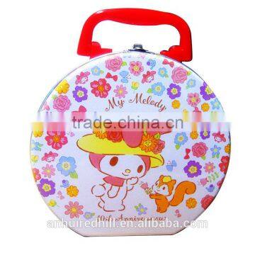 wholesale custom printed kids tin lunch box with plastic handle