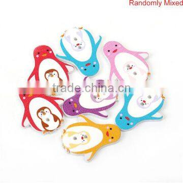2 Holes Penguin At Random Wood Sewing Buttons Scrapbooking photo-3