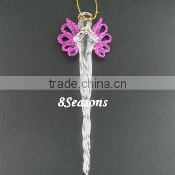 1PCs Purple Angel Christmas Ornament Glass Lampwork Icicle 156x48mm
