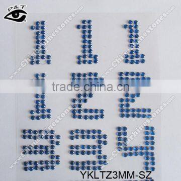 3MM Acrylic Rhinestone Stickers Numbers Pattern Sticker Decal For Decoration photo-2