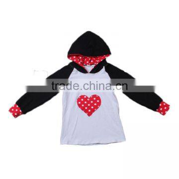 bulk wholesale kids clothing loving heart embroidery hoodie t-shirts valentine newborn baby t-shirts