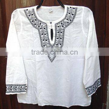 Chikankari Kurti Beautiful Indian Chikan Embroidery Kurti Tunics Lucknowi Emboidered Ladies Kurti Tunic Tops For Women