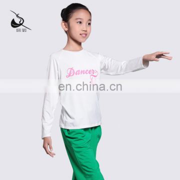 115220501 Girls Long Sleeve Tops Dance Top