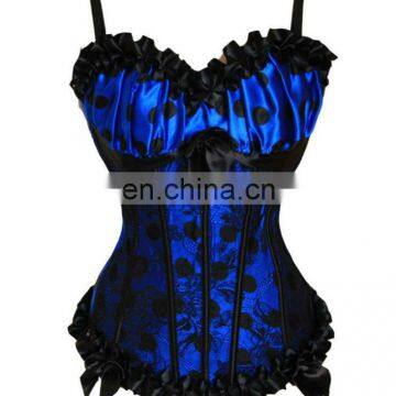Classic Wholesale Front Three Bows and Lace Corset With Straps and Dots Printing Corset photo-5