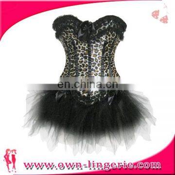 Pink Satin Goth Corset Match Tutu Skirt