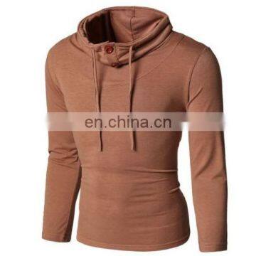 Hot Selling T-Shirt Men Button Front Long Sleeve Round-neck Solid Casual Slim Tops photo-4