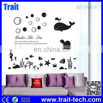 High Quality Wholesale Removable PVC Underwater world Wall Sticker,Sticker Wall