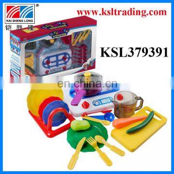 Funny dishware plastic kitchen toy set