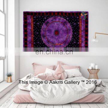 Purple Astrology Wall Hanging Tapestry Indian Single Bedding Deco Spread Handmade Tapestries