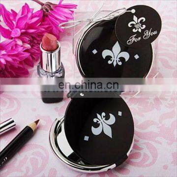 A0207 Fleur de lis round small cosmetic mirror for wedding