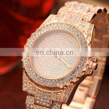 New arrival hot sale women watch crystal gold watch luxury watch