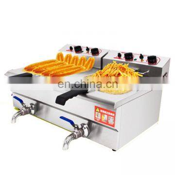 fish and chips fryers with Double baskets induction fry machine/industrial electric fryer