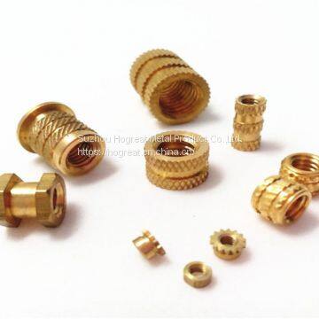 insertion knurled round nuts thru threaded inserts brass insert nut