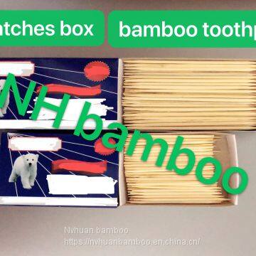 NH Bamboo toothpicks with box customerized length, single point or double point