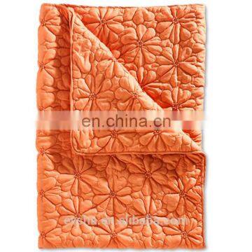 i @ Home Embroidery Design Bedspread,Orange Flower Design Bedspreads,polyester Christmas King Size Fitted Quilted Bedspread photo-3