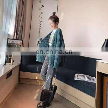 Winter Women Long Cardigan Sweater New Fashion Thick Coarse Wool Sweater Female Knitted Sweaters Tops Coat photo-5