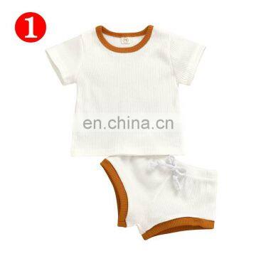 RST Short Sleeve Tops T-shirt + Shorts Pants Set Ribbed Solid Outfits Baby Boys' Clothing Sets Kids Clothing photo-4