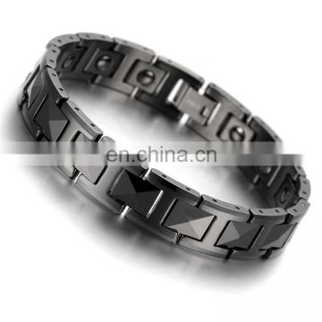 Black Mens Jewelry Ceramic Tungsten Hematite Bracelet Magnetic Benefits