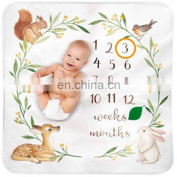 High Quality Super Plush Fleece Monthly Baby Milestone Blankets Baby Milestone Blanket Customizable photo-6