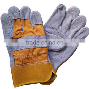 yellow cow split leather glove, full palm