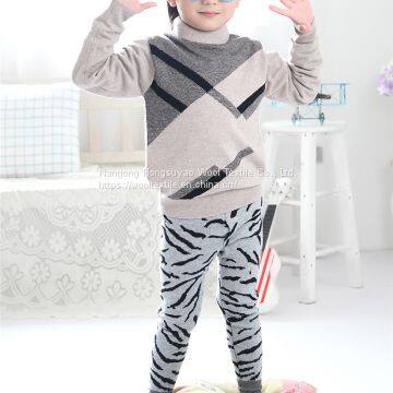 Cotton Comfortable Computer Jacquard Cashmere Lounge Trousers For Kids Jacquard Leggings