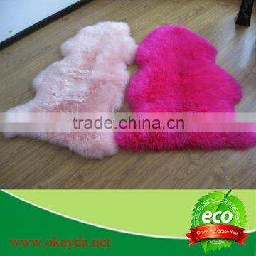 Long wool hair sheepskin rug