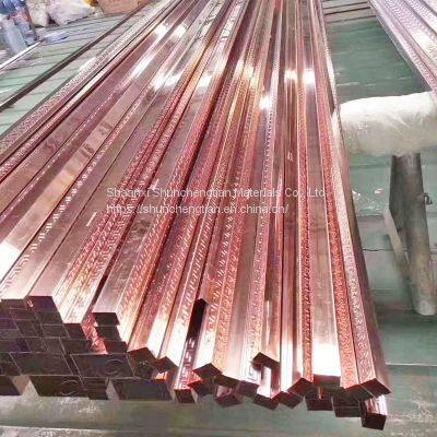 Embossed Copper Plating Antique Bronze Color Stainless Steel Pipe for Gate Guardrail photo-4