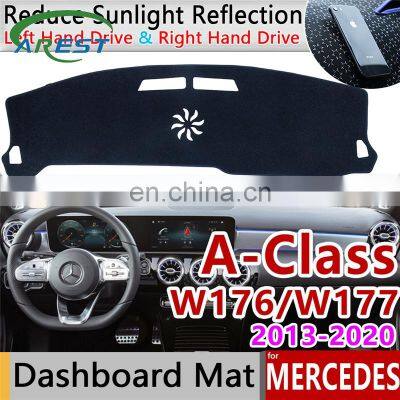 for Mercedes Benz A-Class W176 W177 Anti-Slip Mat Dashboard Cover Pad Sunshade Dashmat Accessories A-Klasse A160 A180 A200 A45