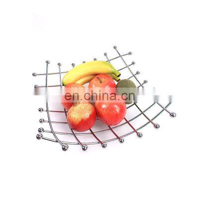 Kitchen Storage Collapsible Fruit Bowl Basket Stand Metal Bamboo Iron Decorative Vegetable Fruit Basket for Gift photo-2