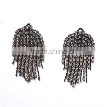 Factory direct Resen jewelry women jellyfish rhinestone black earrings