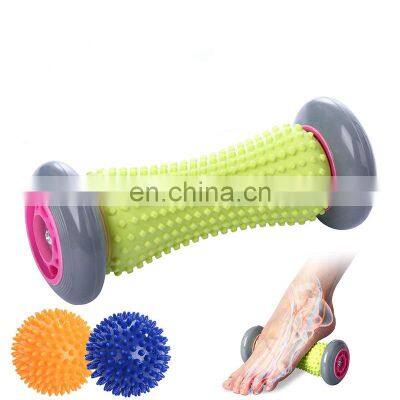 Foot Massage Ball Roller Set 1 Roller And 2 Spiky Balls Relax Foot Back Leg Hand Tight Muscle Deep Tissue Yoga Balance Ball