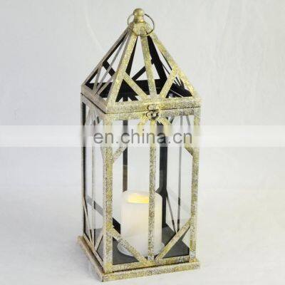 Large Home Decoration Metal Punched Votive Black Candle Holder Lantern