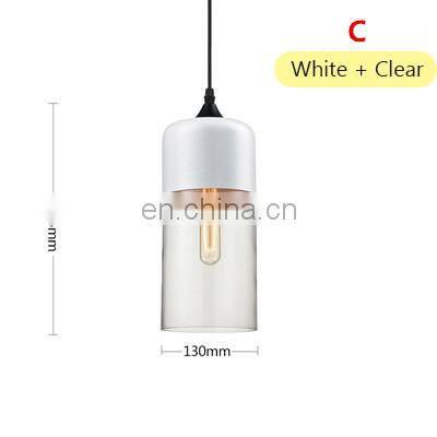 Tonghua Nordic Modern Pendant Light Glass Tubular Crystal Shell E27 E26 LED Base Bulb Kitchen Restaurant Bar Hanging Light