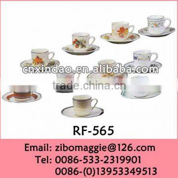 2016 New Designed Promotional 220CC Disposable Porcelain Bulk China Coffee Cups and Saucers