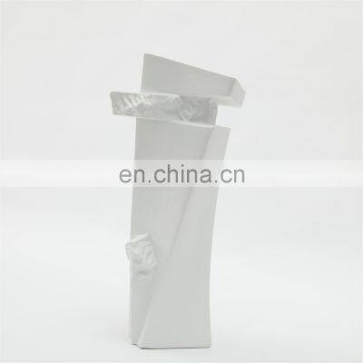 Modern Nordic Geometric Solid Black White Color Living Room Decoration Ceramic Vase photo-5