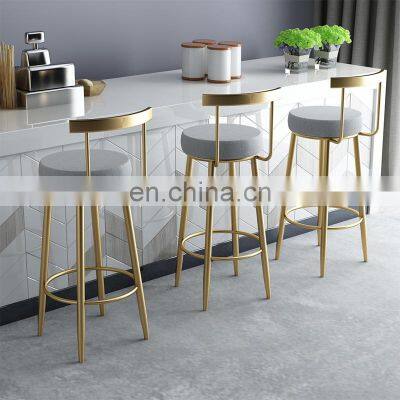 Chair Bar Counter Wholesale French Tall Table Restaurant Furniture Iron Luxury High Modern Gold Metal Stool Chair Bar