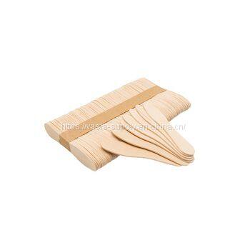 Custom China Flat Wood Tasting Spoon Wooden Ice Cream Spoon 75 mm