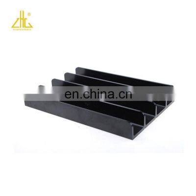 Black Powder Coating Aluminum Extruded Parts Custom For Industry ZHONGLIAN photo-2