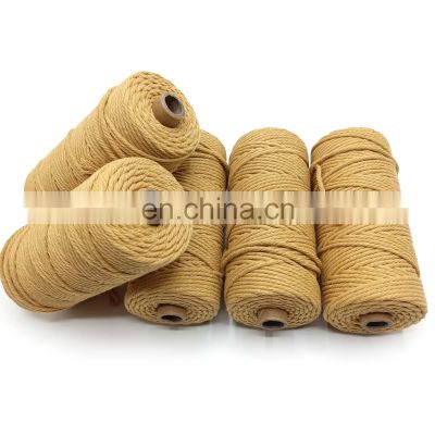 Available In Stock 3 Strand 2mm 3mm 4mm Polyester Cotton Rope For Hand Crochet