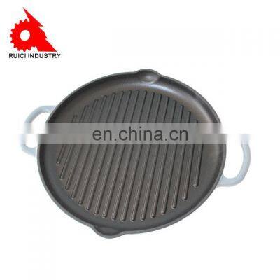 Enamel Skillet Non-stick Cast Iron Grill Frying Steak Pan photo-5