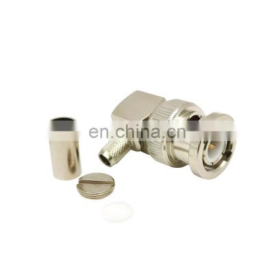 Factory Outlet Waterproof BNC Male Angled Crimp RG58 Cable RF Coaxial Connector BNC Connector for RG58