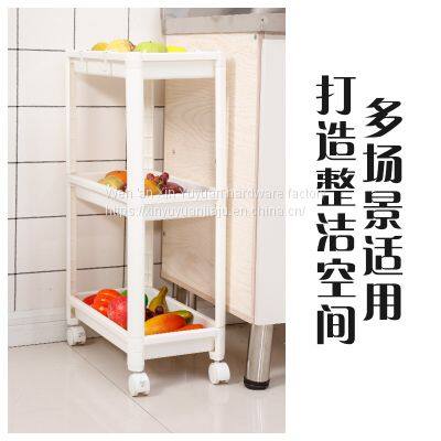 Multi-functional movable corrosion-resistant plastic household kitchen shelving slot storage frame trumpet