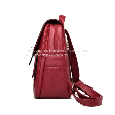 Leisure Womens Backpack Travel Waterproof Backpack For Girls Pu Leather Backpack Women photo-5