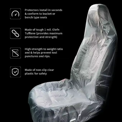Car Disposable Universal Plastic Seat Covers for Car, Airplane, Restaurant, Bus Seats, Salon Chairs