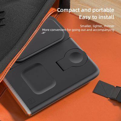 2024 Sublimation Portable Foldable Phone Universal Charging Station Fast 3 In 1 Wireless Charger For Iphone Smartphone photo-3