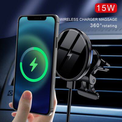Wireless Car Charger For Phone 12-16 Air Vent Magnetic Adsorption Fast Charging Phone Holder 15W Magnetic Car Wireless Charger