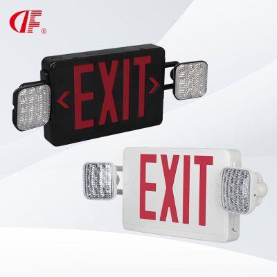 4.2W Green LED Exit Sign With Light, Daylight White Emergency Light, Two 360° Adjustable Head, Ceiling & Wall Mount for Stairways photo-5