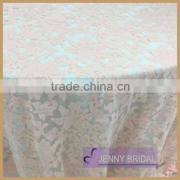 TL040G 132" Round Table Cover Wholesale Cord Lace Wedding Table Overlay photo-3
