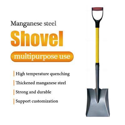 Heavy Duty Manganese Steel Round Point Shovel Garden Shovel for Digging Holes and Soil Cultivation