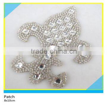 Hot Fix Crystal Rhinestone Applique Heart Shape Shiny Rhinestone Patch 11x21.5cm photo-5